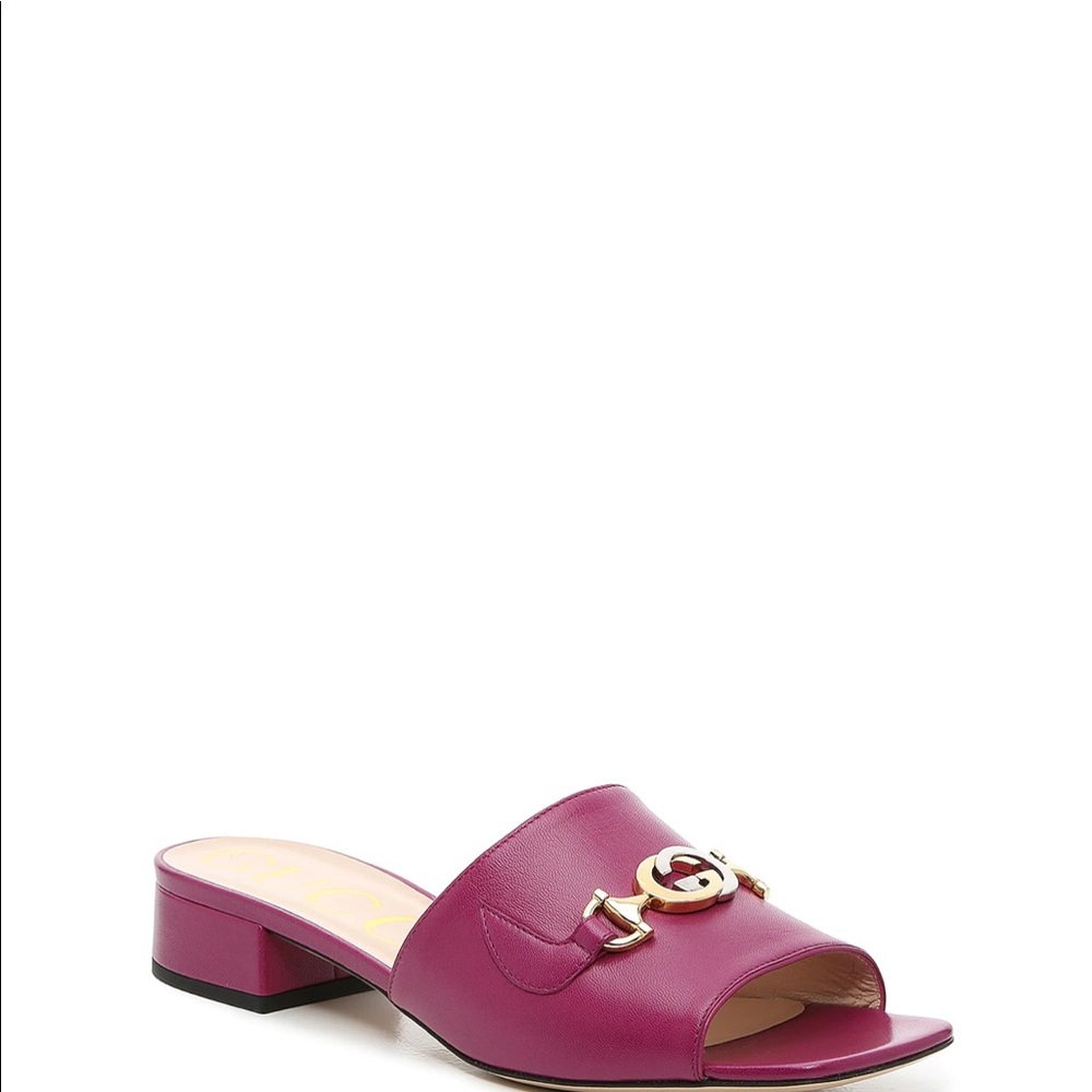 Authentic Gucci Zumi 25 Sandal In Berry With Box And Dust Bag